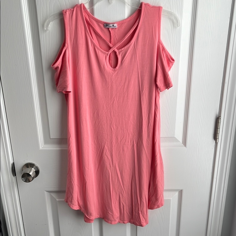 Pink Sleeveless Cut Out Tunic